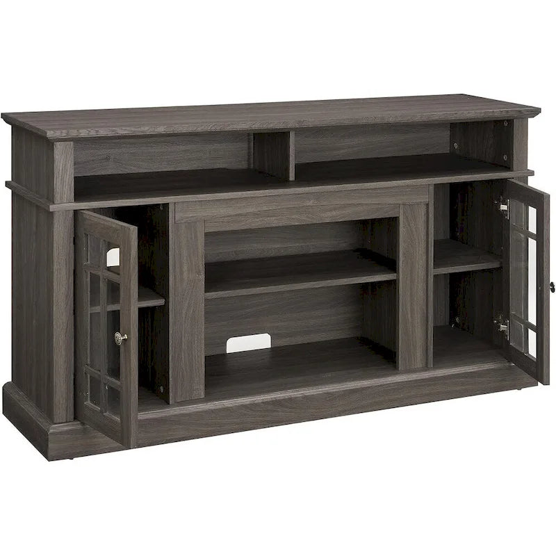 Meuble TV, console de divertissement moderne, jusqu'à 65 pouces, espaces de rangement ouverts et fermés