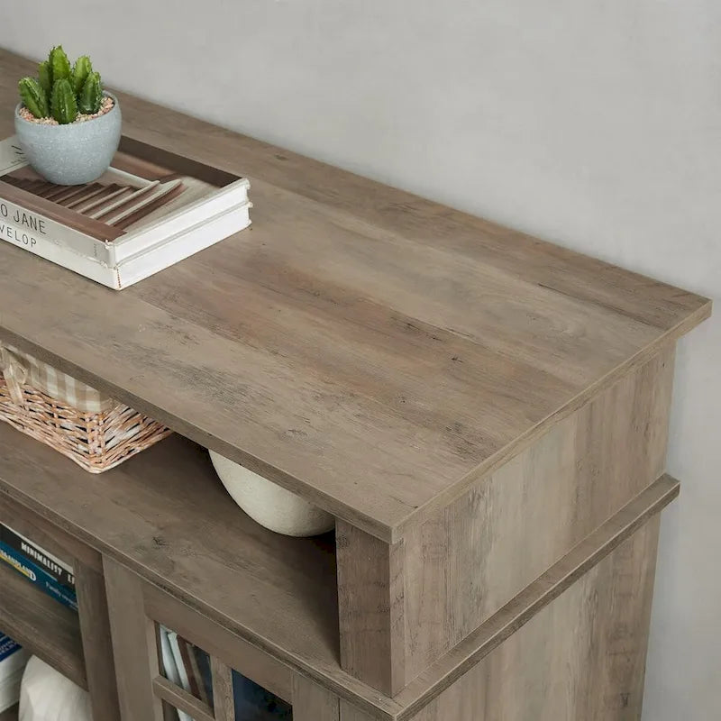 Meuble TV, console de divertissement moderne, jusqu'à 65 pouces, espaces de rangement ouverts et fermés