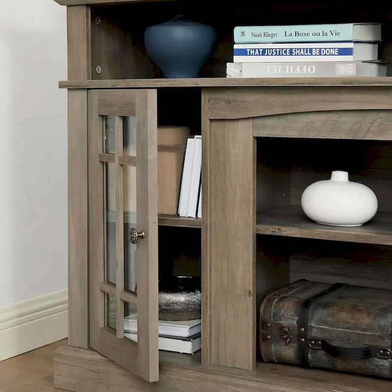 Meuble TV, console de divertissement moderne, jusqu'à 65 pouces, espaces de rangement ouverts et fermés