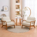 Fauteuil d'appoint 2 pièces en mélange de lin rembourré