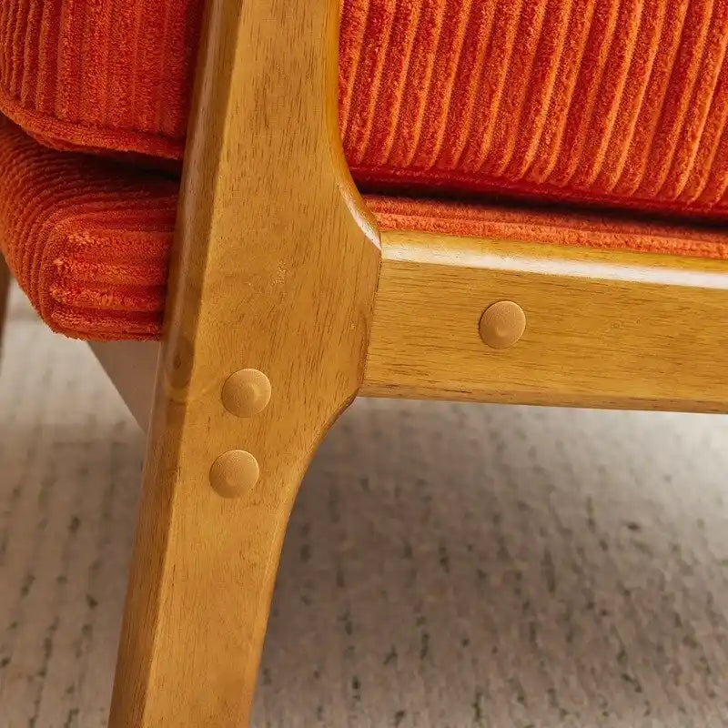 Fauteuil d'appoint 2 pièces en mélange de lin rembourré