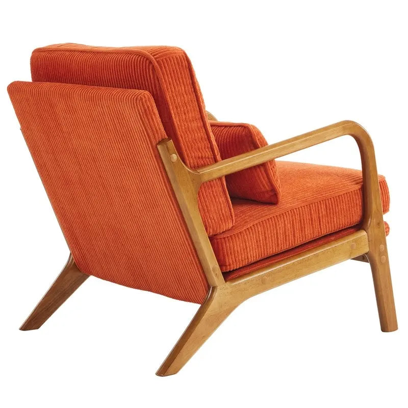Fauteuil d'appoint 2 pièces en mélange de lin rembourré