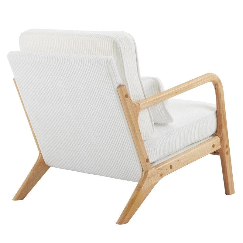 Fauteuil d'appoint 2 pièces en mélange de lin rembourré