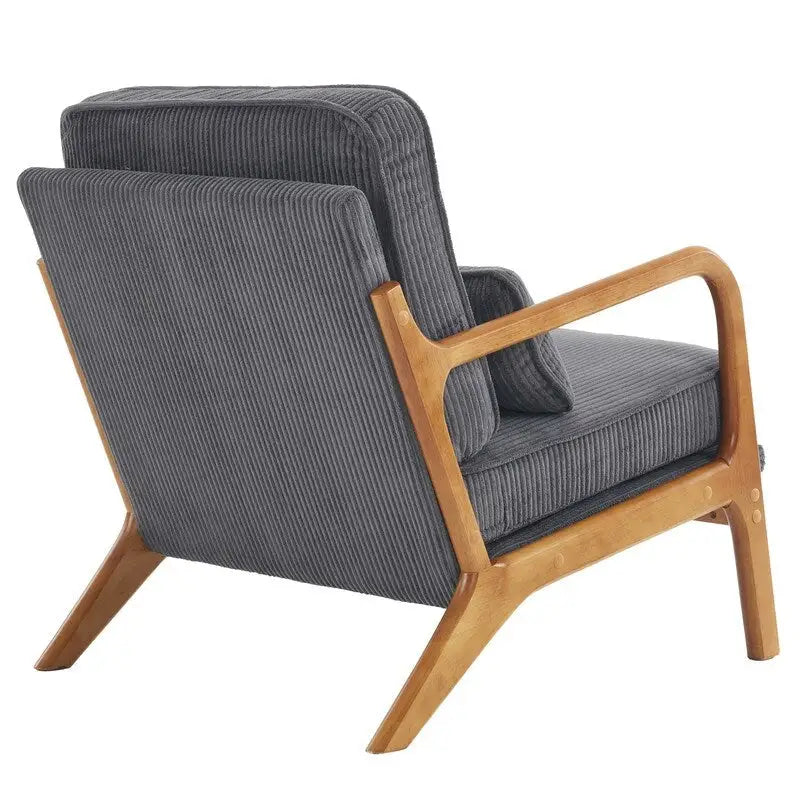 Fauteuil d'appoint 2 pièces en mélange de lin rembourré