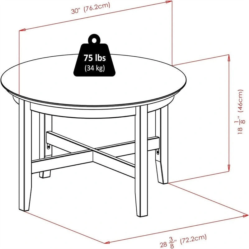 Occasional Table Espresso - 30D x 30W x 18.11H