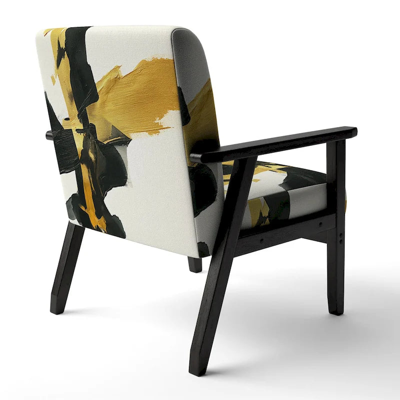 Fauteuil décoratif abstrait géométrique noir, bleu et vert IV - Fauteuil de chambre moderne