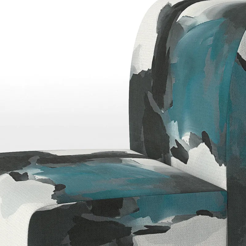 Fauteuil décoratif abstrait géométrique noir, bleu et vert IV - Fauteuil de chambre moderne