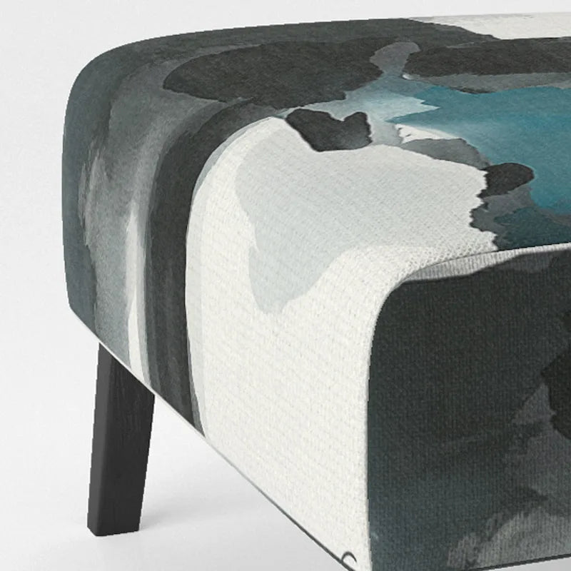 Fauteuil décoratif abstrait géométrique noir, bleu et vert IV - Fauteuil de chambre moderne