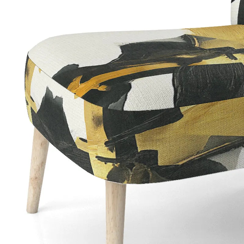 Fauteuil décoratif abstrait géométrique noir, bleu et vert IV - Fauteuil de chambre moderne