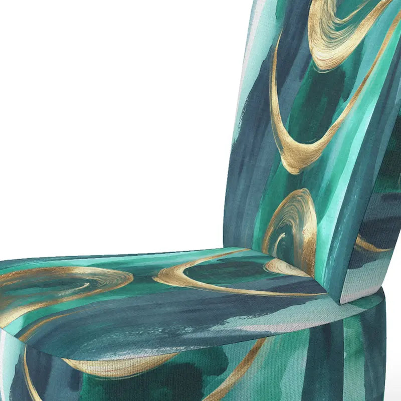 Fauteuil décoratif abstrait géométrique noir, bleu et vert IV - Fauteuil de chambre moderne