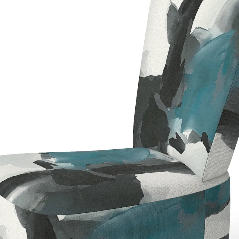 Fauteuil décoratif abstrait géométrique noir, bleu et vert IV - Fauteuil de chambre moderne